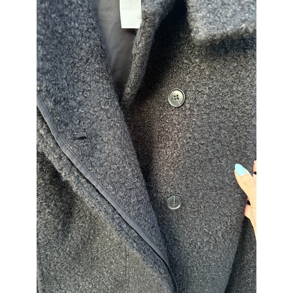 LOFT Curly Funnel Neck Black Peacoat Jacket Size Medium NWT - Picture 8 of 10